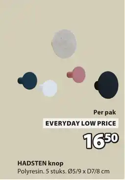 Jysk Hadsten knop aanbieding