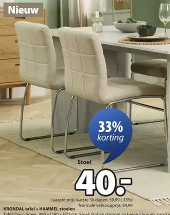 Jysk Hammel stoelen aanbieding