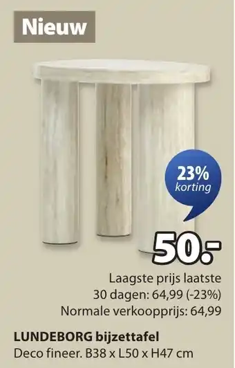 Jysk Lundeborg bijzettafel aanbieding