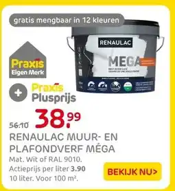 Praxis RENAULAC MUUR- EN PLAFONDVERF MÉGA aanbieding