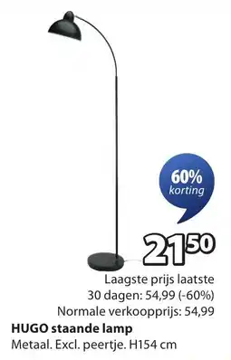 Jysk Hugo staande lamp aanbieding