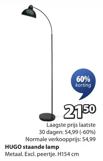 Jysk Hugo staande lamp aanbieding