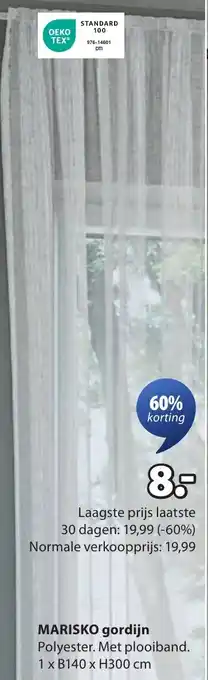 Jysk Marisko gordijn aanbieding