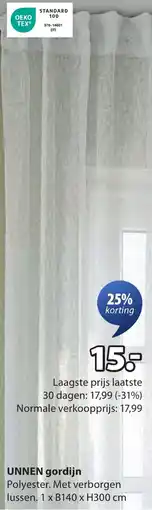 Jysk Unnen gordijn aanbieding