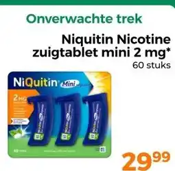 Trekpleister Niquitin Nicotine zuigtablet mini 2 mg aanbieding