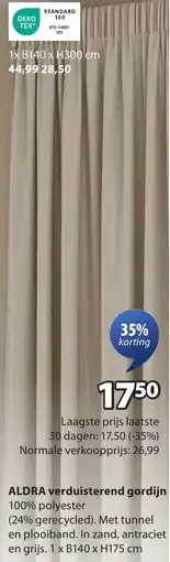 Jysk Aldra verduisterend gordijn aanbieding