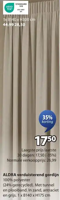 Jysk Aldra verduisterend gordijn aanbieding