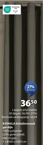 Jysk Kvingla lichtdimmend gordijn aanbieding