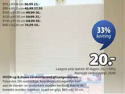 Jysk Hven up & down verduisterend plisségordijnen aanbieding