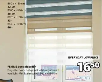 Jysk Femris duo rolgordijn aanbieding