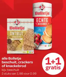 Spar Bolletje beschuit, crackers of knackebrod aanbieding