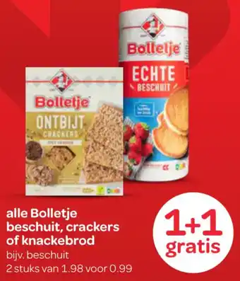 Spar Bolletje beschuit, crackers of knackebrod aanbieding