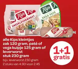 Spar Kips kleintjes, paté of vega of leverworst aanbieding