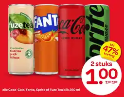 Spar Coca Cola, Fanta, Sprite of Fuze Tea aanbieding