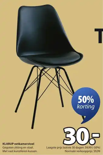 Jysk Klarup eetkamerstoel aanbieding