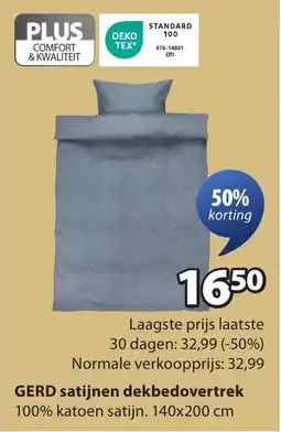 Jysk Gerd satijnen dekbedovertrek aanbieding
