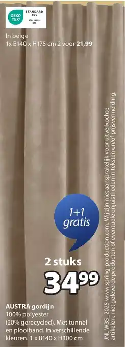 Jysk Austra gordijn aanbieding