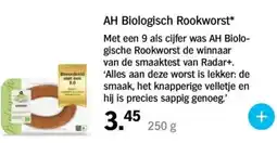 Albert Heijn AH Biologisch Rookworst aanbieding