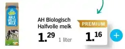 Albert Heijn AH Biologisch Halfvolle melk aanbieding