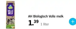 Albert Heijn AH Biologisch Volle melk aanbieding