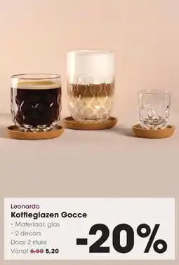 HANOS Leonardo Koffieglazen Gocce aanbieding