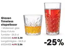 HANOS Glazen Timeless stapelbaar aanbieding