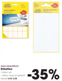 HANOS Avery Zweckform Etiketten aanbieding