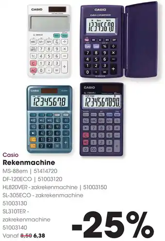 HANOS Casio Rekenmachine aanbieding