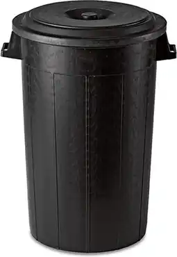 Bol.com Buitenprullenbak - Afvalbak buiten - Afvalton met deksel - 100 Liter - Zwart aanbieding
