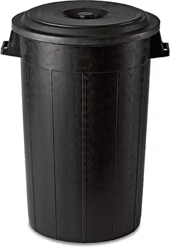 Bol.com Buitenprullenbak - Afvalbak buiten - Afvalton met deksel - 100 Liter - Zwart aanbieding