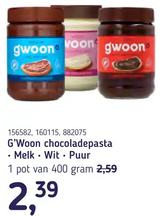 Van Hoeckel G'Woon chocoladepasta aanbieding