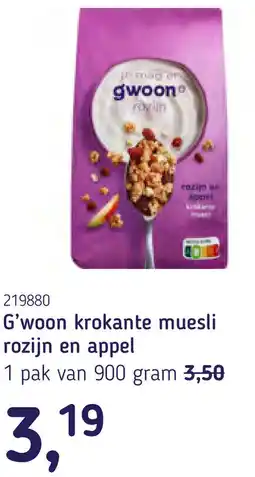Van Hoeckel G'woon krokante muesli rozijn en appel aanbieding