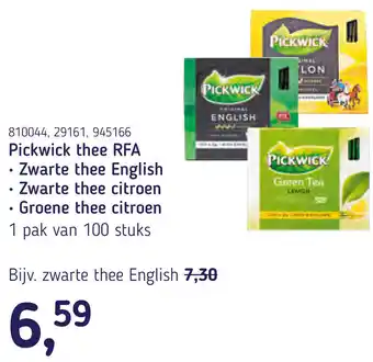 Van Hoeckel Pickwick thee RFA aanbieding