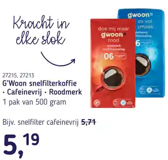 Van Hoeckel G'Woon snelfilterkoffie aanbieding
