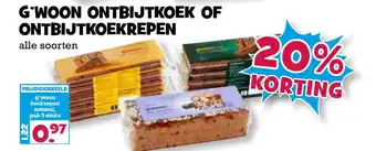 Boon`s Markt G'woon Ontbijtkoek Of Ontbijtkoekrepen aanbieding