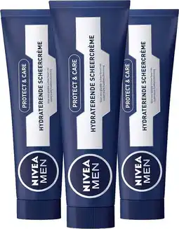 Bol.com Nivea Men Protect & Care Hydraterende Scheercrème Voordeelverpakking - 3 x 100 ml aanbieding