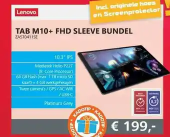 Informatique Lenovo Tab M10+ FHD Sleeve Bundel ZA5T0411SE aanbieding