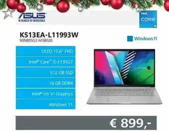 Informatique Asus K513EA-L11993W 90NB0SG2-M38020 Laptop aanbieding