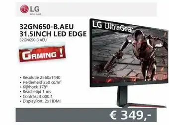 Informatique LG 32GN659-B.AEU 31.5Inch LED Edge Monitor aanbieding