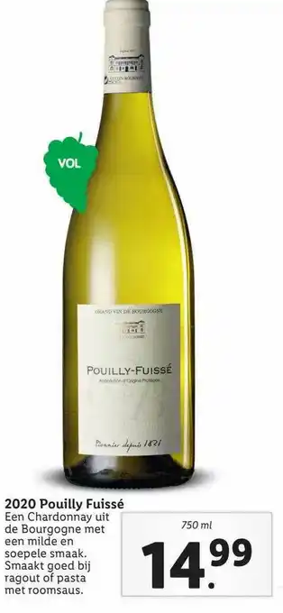 Lidl 2020 Pouilly Fuissé aanbieding