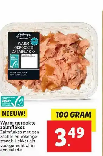 Lidl Delicieux Warm Gerookte Zalmflakes aanbieding