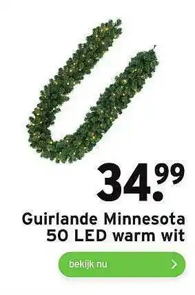 GAMMA Guirlande Minnesora 50 LED Warm Wit aanbieding