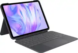 Coolblue Logitech Combo Touch Apple iPad Pro 11 (2024) Toetsenbord Hoes QWERTY Grijs aanbieding