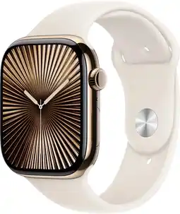 Coolblue Apple Watch Series 10 4G 46mm Titanium Goud Sportband M/L aanbieding