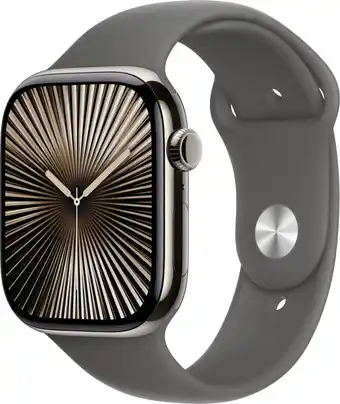 Coolblue Apple Watch Series 10 4G 46mm Titanium Zilver Sportband S/M aanbieding