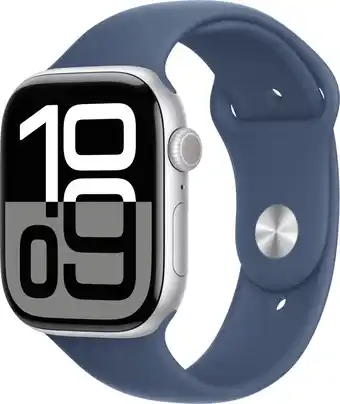 Coolblue Apple Watch Series 10 46mm Zilver Sportband S/M aanbieding