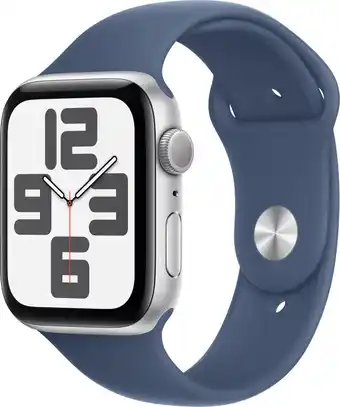 Coolblue Apple Watch SE 2024 44mm Zilver Sportband M/L aanbieding
