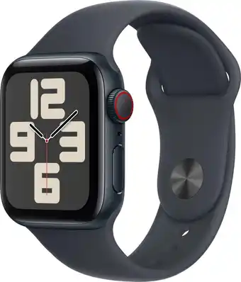 Coolblue Apple Watch SE 2024 4G 40mm Midnight Sportband S/M aanbieding