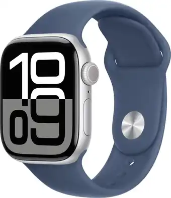Coolblue Apple Watch Series 10 4G 42mm Zilver Sportband S/M aanbieding