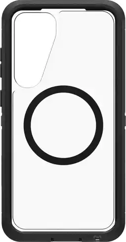 Coolblue Otterbox Defender Samsung Galaxy S25 Plus Back Cover met Magneet Transparant Zwarte Rand aanbieding